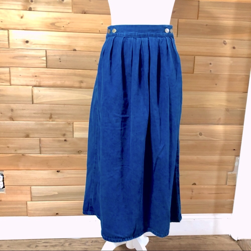 Vtg Calvin Klein cottage core denim full maxi skirt